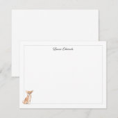 Chihuahua Gray Border Personalized Stationery Notitiekaartje (Voorkant / Achterkant)