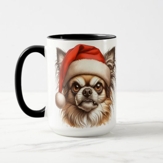 Chihuahua Grumpy Kerst Koffie Mok Cup (Links)
