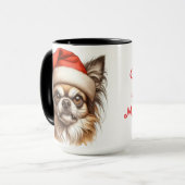 Chihuahua Grumpy Kerst Koffie Mok Cup (Voorkant links)