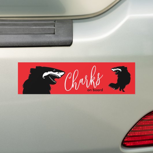 Chihuahua + Haai = Chark - Chark aan boord Bumpersticker (Op auto)