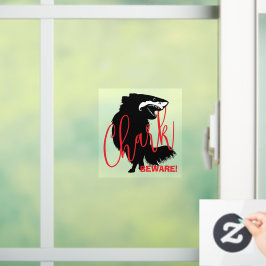 Chihuahua + haai = haai - PAS OP! Raamsticker