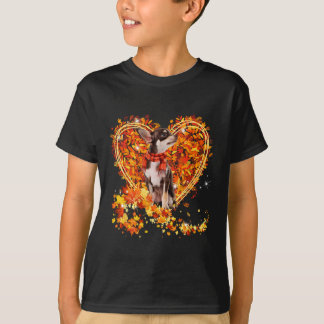Chihuahua Hallo Herfstbladeren Hart Herfst Thanksg T-shirt