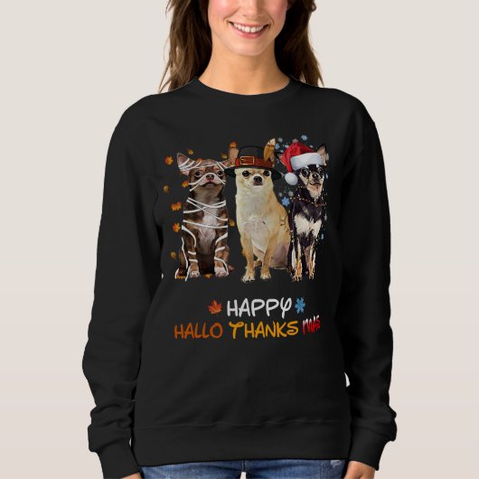 Chihuahua Hallo Thanksmas Trui (Voorkant)
