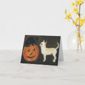 Chihuahua Halloween Art Note Kaart (Gele Bloem)