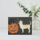 "Chihuahua Halloween" Dog Art Briefkaart (Staand voorkant)
