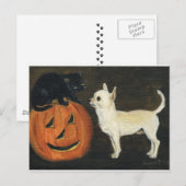 "Chihuahua Halloween" Dog Art Briefkaart (Voorkant / Achterkant)