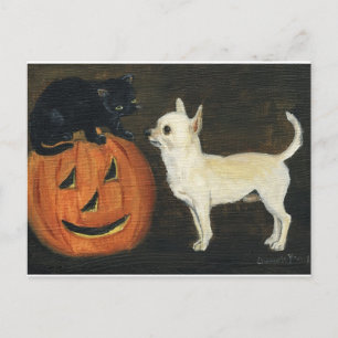 "Chihuahua Halloween" Dog Art Briefkaart