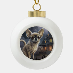 chihuahua halloween eng keramische bal ornament