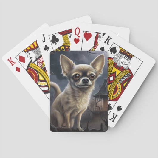 chihuahua halloween eng pokerkaarten (Achterkant)
