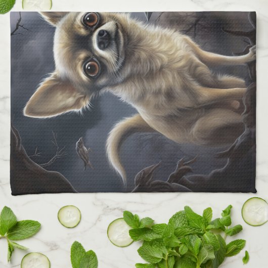 chihuahua halloween eng theedoek (Gevouwen)