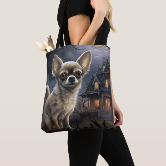 chihuahua halloween eng tote bag (Dichtbij)