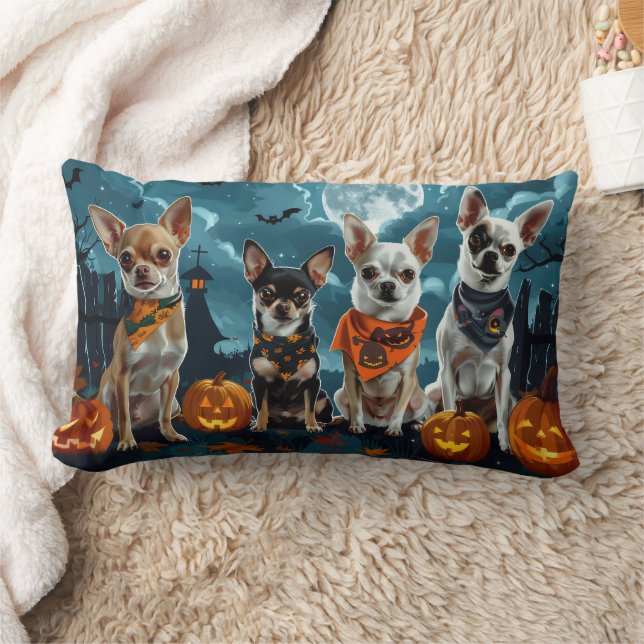 Chihuahua Halloween Griezelen Kussen (Deken)