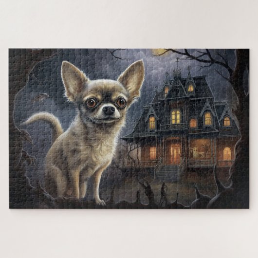 chihuahua Halloween Griezelen Legpuzzel (Horizontaal)