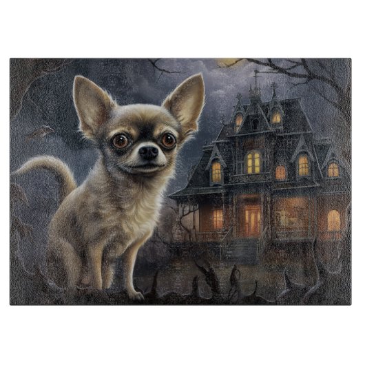 chihuahua Halloween Griezelen Snijplank (Voorkant)