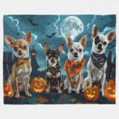 Chihuahua Halloween Griezelig Fleece Deken (Voorkant (Horizontaal))