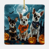 Chihuahua Halloween Griezelig Keramisch Ornament (Achterkant)