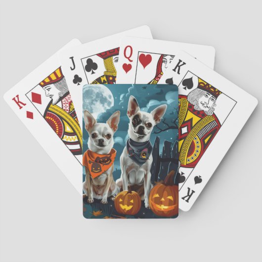 Chihuahua Halloween Griezelig Pokerkaarten (Achterkant)