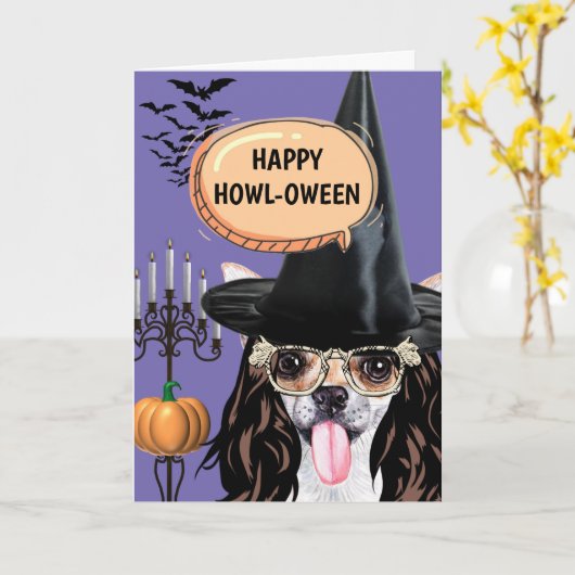 Chihuahua halloween hond die blij is kaart (Gele Bloem)