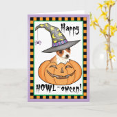 Chihuahua Halloween Kaart (Gele Bloem)