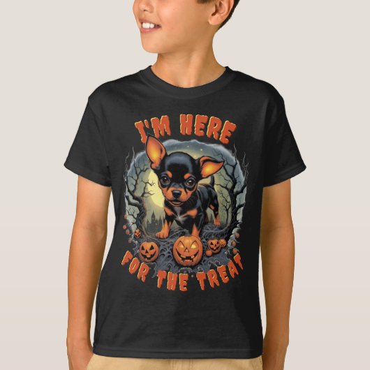 Chihuahua Halloween Kinder T-shirt: Spooktacular F T-shirt (Voorkant)