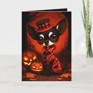 Chihuahua Halloween kostuumillustratie Kaart