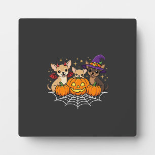 Chihuahua Halloween Pompoen Heks Hond Ontwerp Fotoplaat