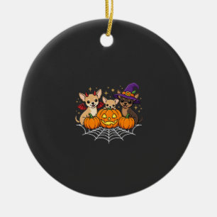 Chihuahua Halloween Pompoen Heks Hond Ontwerp Keramisch Ornament