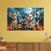 Chihuahua Halloween Spooky Canvas Afdruk (Insitu (Woonkamer))