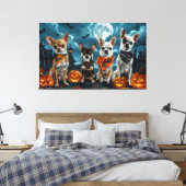 Chihuahua Halloween Spooky Canvas Afdruk (Insitu (Slaapkamer))