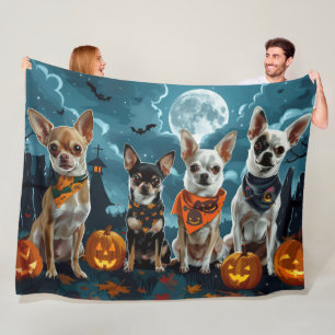 Chihuahua Halloween Spooky Fleece Deken