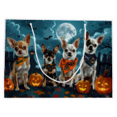 Chihuahua Halloween Spooky Groot Cadeauzakje (Achterkant)