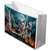 Chihuahua Halloween Spooky Groot Cadeauzakje (Voorkant Gekanteld)