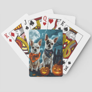 Chihuahua Halloween Spooky Pokerkaarten