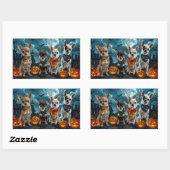 Chihuahua Halloween Spooky Rechthoekige Sticker (Vel)