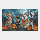 Chihuahua Halloween Spooky Rechthoekige Sticker (Voorkant)