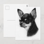 Chihuahua handgeschilderd kunstwerk briefkaart (Voorkant / Achterkant)