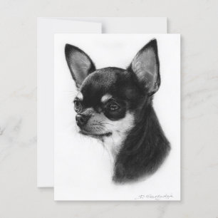 Chihuahua handgeschilderd kunstwerk briefkaart