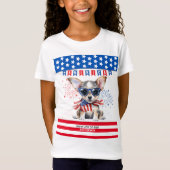 Chihuahua Happy 4th of July Amerika Patriottisch U T-shirt (Voorkant)