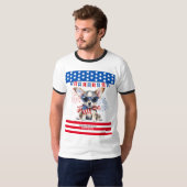 Chihuahua Happy 4th of July Amerika Patriottisch U T-shirt (Voorkant volledig)