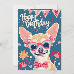 Chihuahua Happy Birthday Feestdagenkaart