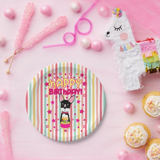 Chihuahua Happy Birthday Paper Borden Papieren Bordje (Feest)