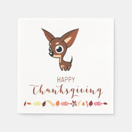 Chihuahua Happy Thanksgiving Paper Napkins Servet