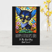 Chihuahua Happy Vaderdag voor de beste hondenvader Kaart (Gele Bloem)