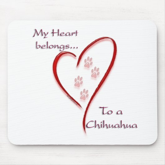 Chihuahua hart behoort muismat (Voorkant)