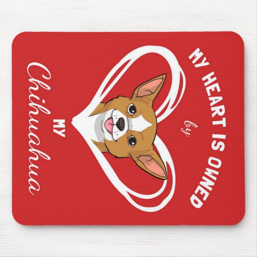 Chihuahua Hart_Hond Liefhebber Muismat (Voorkant)
