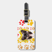 Chihuahua hart poot afdrukken bagagelabel (Voorkant verticaal)