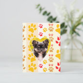 Chihuahua hart poot afdrukken briefkaart (Staand voorkant)