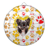 Chihuahua hart poot afdrukken dartbord (Voorkant)