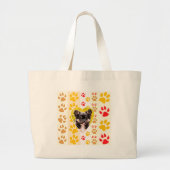 Chihuahua hart poot afdrukken grote tote bag (Voorkant)