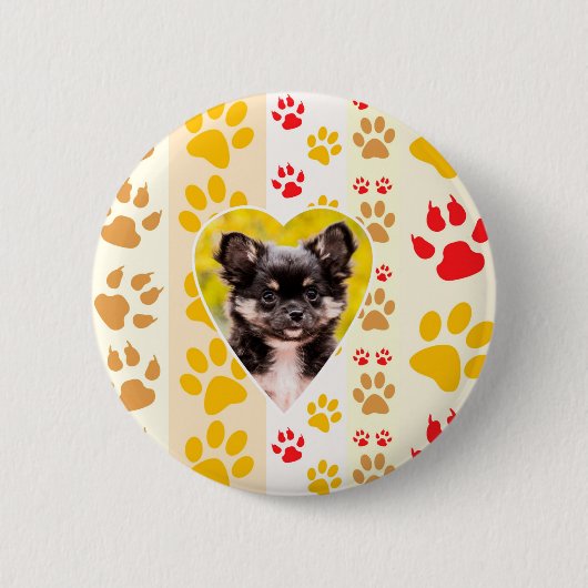 Chihuahua hart poot afdrukken ronde button 5,7 cm (Voorkant)